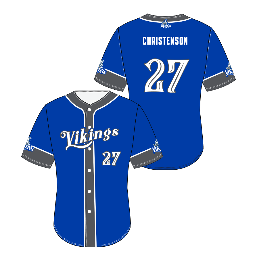 Baseball Full Button - Vikings