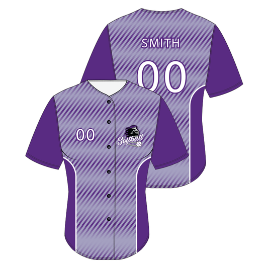 Softball Full Button - Purple
