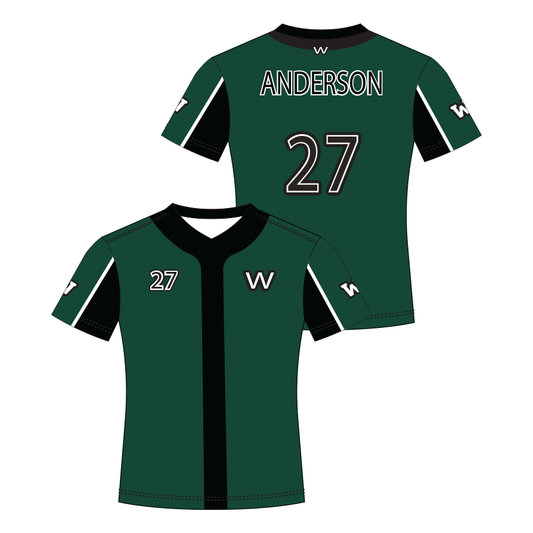 Softball V-Neck - Green & Black